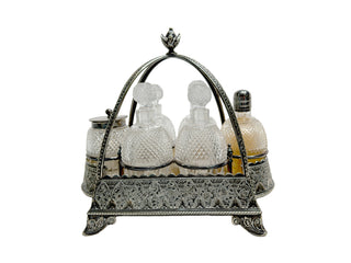 Antique Silver Plate and Cut Crystal Cruet Set – Ellington & Co., England