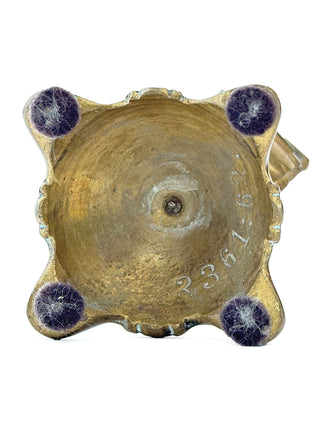 Antique French Bronze Desk Standish – Inkwell Set with Figural Mask Detail, c. 19th Century