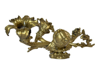 Pair of Antique French Bronze Rococo Figural Wall Sconces – Electrified