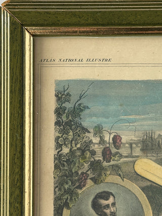 Framed 19th-Century French Map – “Dépt. de la Gironde” by V. Levasseur, Hand-Colored, c. 1847