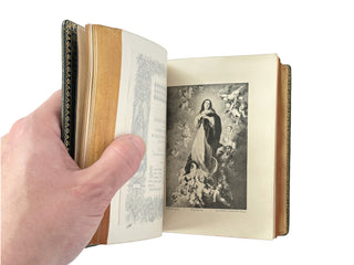 Antique French Roman Missal – Green Morocco Leather with Moiré Silk Endpapers, Illustrated