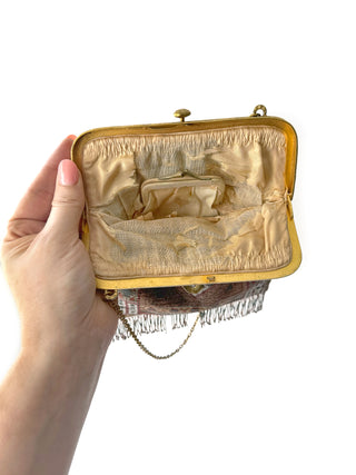Antique French micro beaded bag