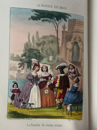 La Morale en Images – Antique French Book with Hand Water-Colored Illustrations, Fine Binding