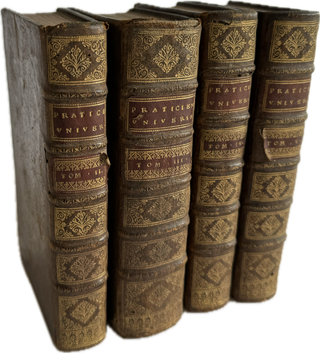 Antique set of 4 French leather books