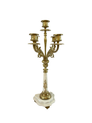 Antique French Bronze & Marble Garniture Set