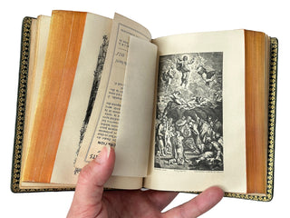 Antique French Roman Missal – Green Morocco Leather with Moiré Silk Endpapers, Illustrated