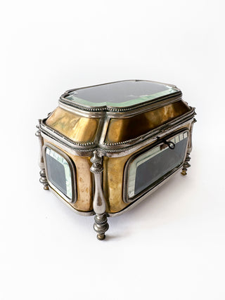 Unique Rare Crystal & Silk Casket