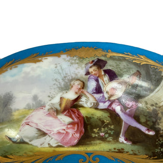 19th-Century French Hand-Painted Porcelain Bowl