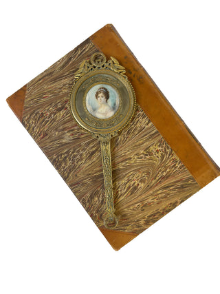 Antique French hand painted portrait mirror