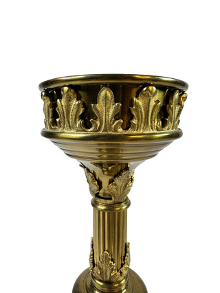 Pair of Antique French Empire Gilded Bronze Candlesticks