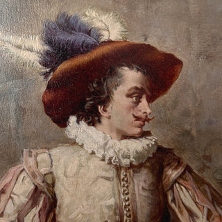L. Stefanelli (Italian, 19th Century) Cavalier in an Interior, Oil on Board