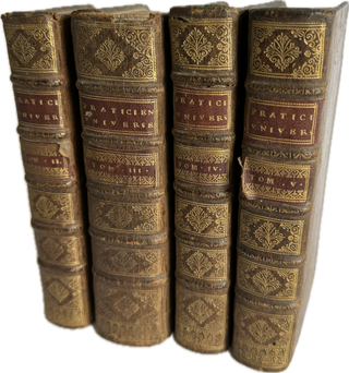 Antique set of 4 French leather books