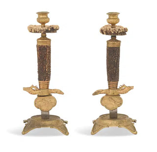 PAIR OF RARE VICTORIAN SWORD-HILT CANDLESTICKS