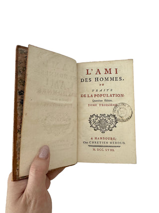 The Friend of Man, or Treatise on Population rare 18c set