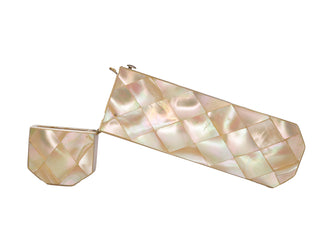Antique Mother-of-Pearl Spectacle Case – Harlequin Pattern, Mid-19th Century