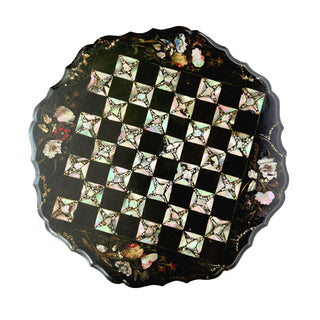 Victorian Papier-Mâché Tilt-Top Game Table with Mother-of-Pearl Inlay