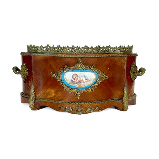 Napoleon III Kingwood, Bronze & Sèvres-Style Porcelain Jardinière