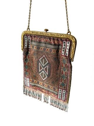 Antique French micro beaded bag