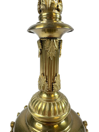 Pair of Antique French Empire Gilded Bronze Candlesticks
