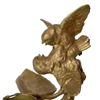 French gilt bronze inkwell and pen stand