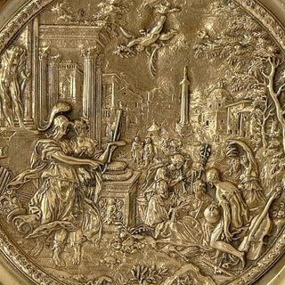French Solid Bronze Tazza with Classical Scene