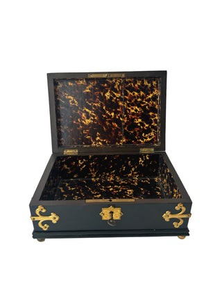 Antique French confectioner’s box with key