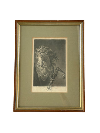 Antique 1777 Mezzotint Engraving — “A Horse’s Head” by Richard Earlom, after Van Dyck