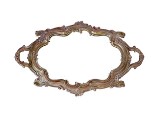 Antique Mixed Metal Silver Tone Jardinière Mirror Tray
