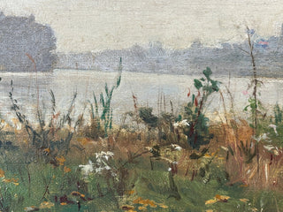 Oil Landscape of Andrésy, Signed “Louchet”