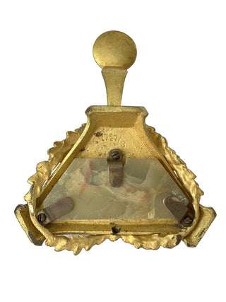 Antique French Bronze and Onyx Desk Pair — Convertible Candlestick or Ashtray with Companion Stand