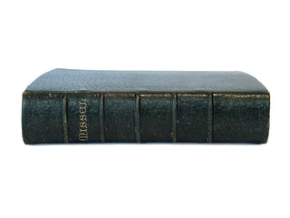 Antique French Roman Missal – Green Morocco Leather with Moiré Silk Endpapers, Illustrated