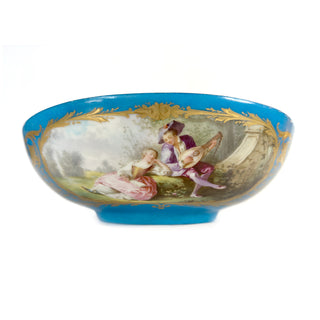 19th-Century French Hand-Painted Porcelain Bowl