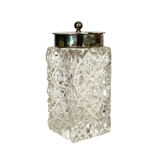 Victorian Cut Crystal & Silverplate Cruet Set – 5 Bottles in Caddy