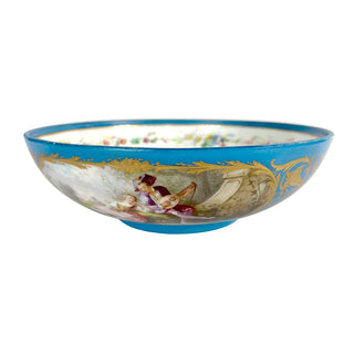 19th-Century French Hand-Painted Porcelain Bowl
