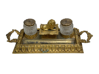 Antique French gilt bronze inkwell