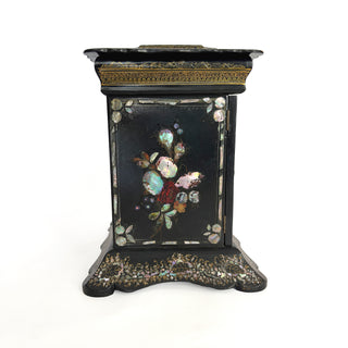 19th-Century English Papier-Mâché Jewelry & Needlework Cabinet