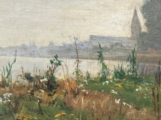 Oil Landscape of Andrésy, Signed “Louchet”