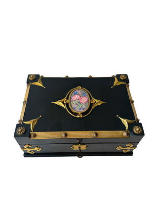 Antique French confectioner’s box with key