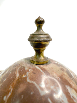 Grand Tour Architectural Souvenir – Gilt Bronze & Rouge Marble Temple with Warrior Figure