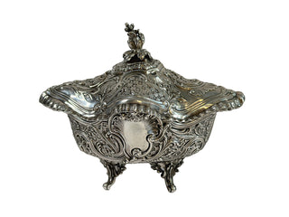 Antique sterling silver small candy dish