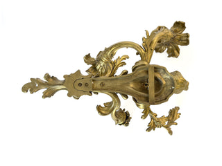 Pair of Antique French Bronze Rococo Figural Wall Sconces – Electrified