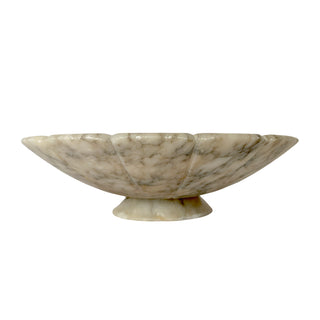 Antique Carved Alabaster Footed Bowl
