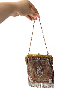 Antique French micro beaded bag