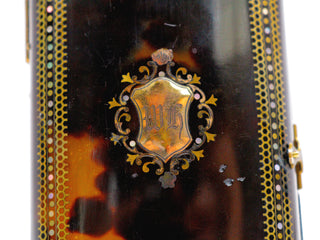 Antique Tortoiseshell & Piqué Inlay Necessaire de Voyage Case