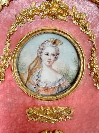 Incredible antique frame with miniature portrait