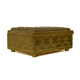 19th-Century French Gilt Bronze Box with Miniature Portrait