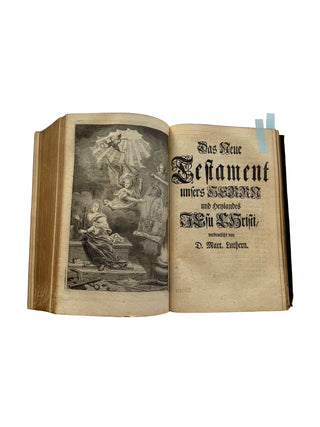 1733 German old & New Testament Bible Gauffered