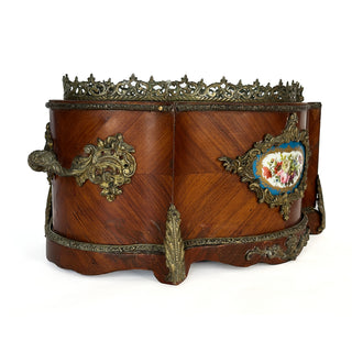 Napoleon III Kingwood, Bronze & Sèvres-Style Porcelain Jardinière