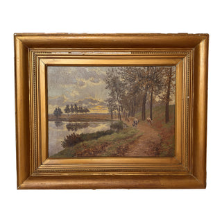 Franz De Bruyn (19th/20th c.) – Cattle on a Country Path, Oil on Canvas