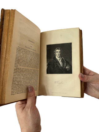 Antique Leather-Bound Volumes: Life of Napoleon Bonaparte